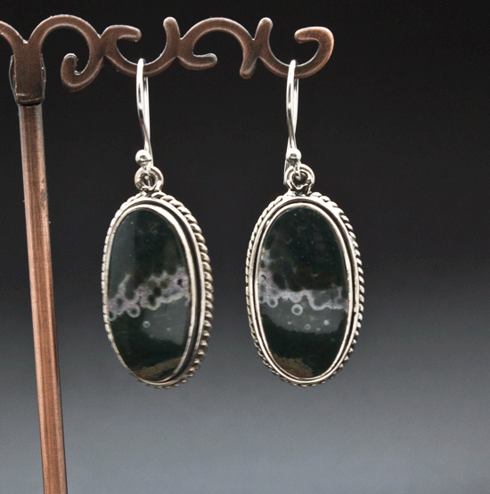 Sterling Silver Ocean Jasper Earrings