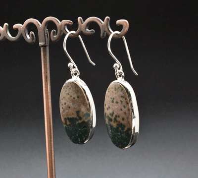 Sterling Silver Ocean Jasper Earrings