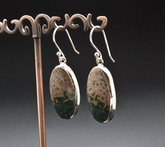 Sterling Silver Ocean Jasper Earrings