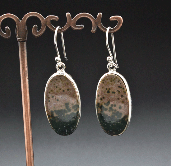 Sterling Silver Ocean Jasper Earrings