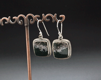 Sterling Silver Ocean Jasper Earrings
