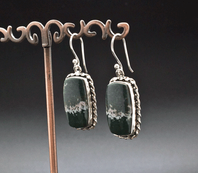 Sterling Silver Ocean Jasper Earrings