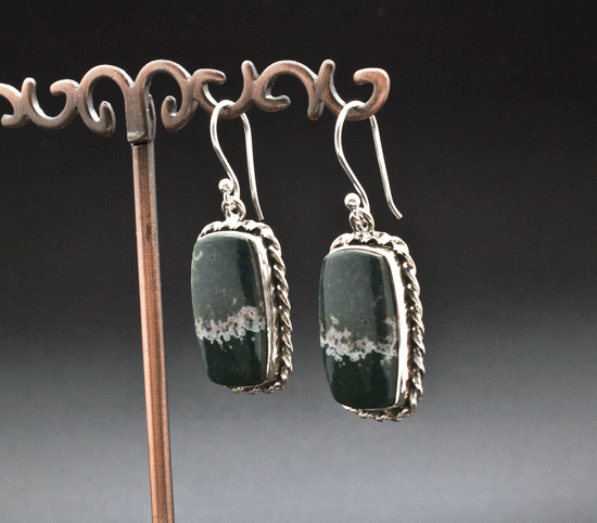 Sterling Silver Ocean Jasper Earrings