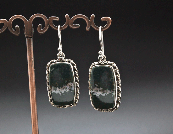 Sterling Silver Ocean Jasper Earrings