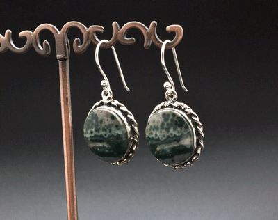 Sterling Silver Ocean Jasper Earrings