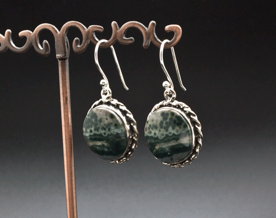 Sterling Silver Ocean Jasper Earrings