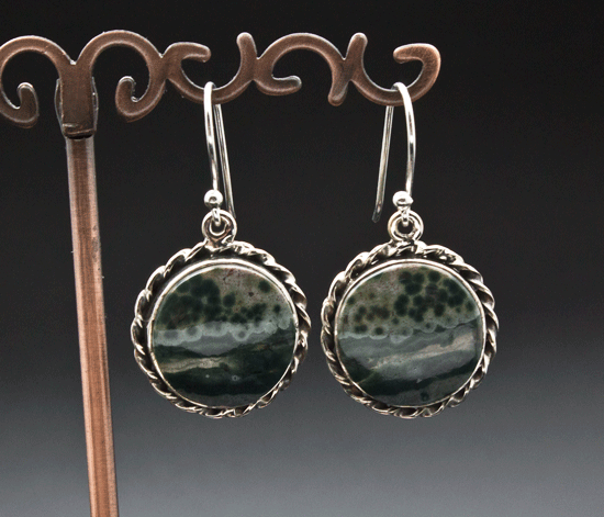 Sterling Silver Ocean Jasper Earrings