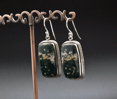 Sterling Silver Ocean Jasper Earrings