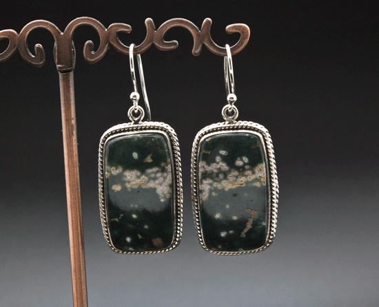 Sterling Silver Ocean Jasper Earrings