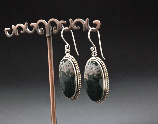 Sterling Silver Ocean Jasper Earrings