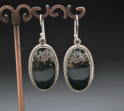 Sterling Silver Ocean Jasper Earrings