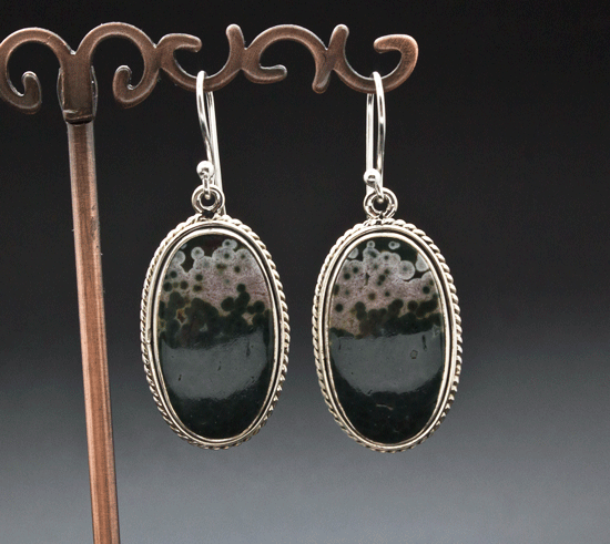 Sterling Silver Ocean Jasper Earrings