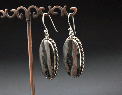 Sterling Silver Ocean Jasper Earrings