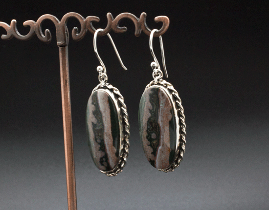 Sterling Silver Ocean Jasper Earrings