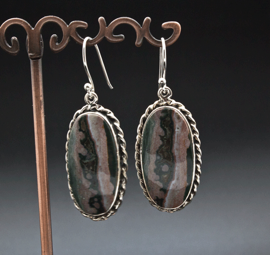 Sterling Silver Ocean Jasper Earrings