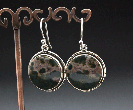 Sterling Silver Ocean Jasper Earrings