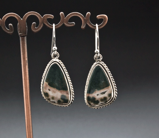 Sterling Silver Ocean Jasper Earrings