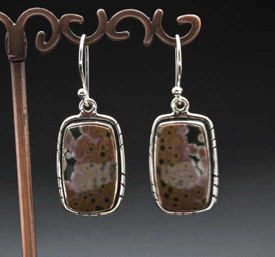 Sterling Silver Ocean Jasper Earrings