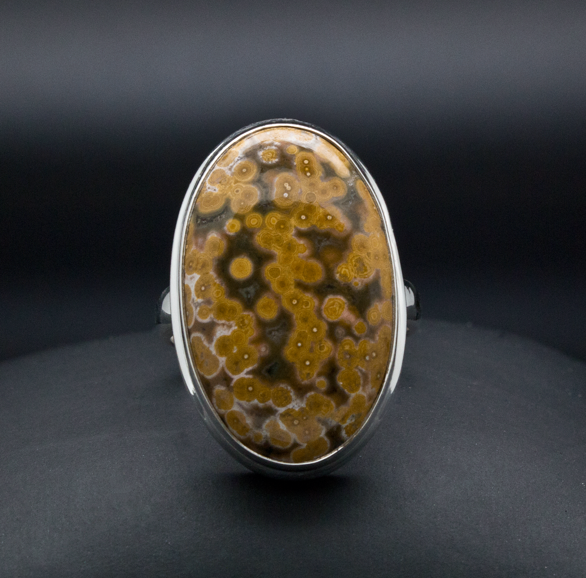 Sterling Silver Ocean Jasper Ring Size 8