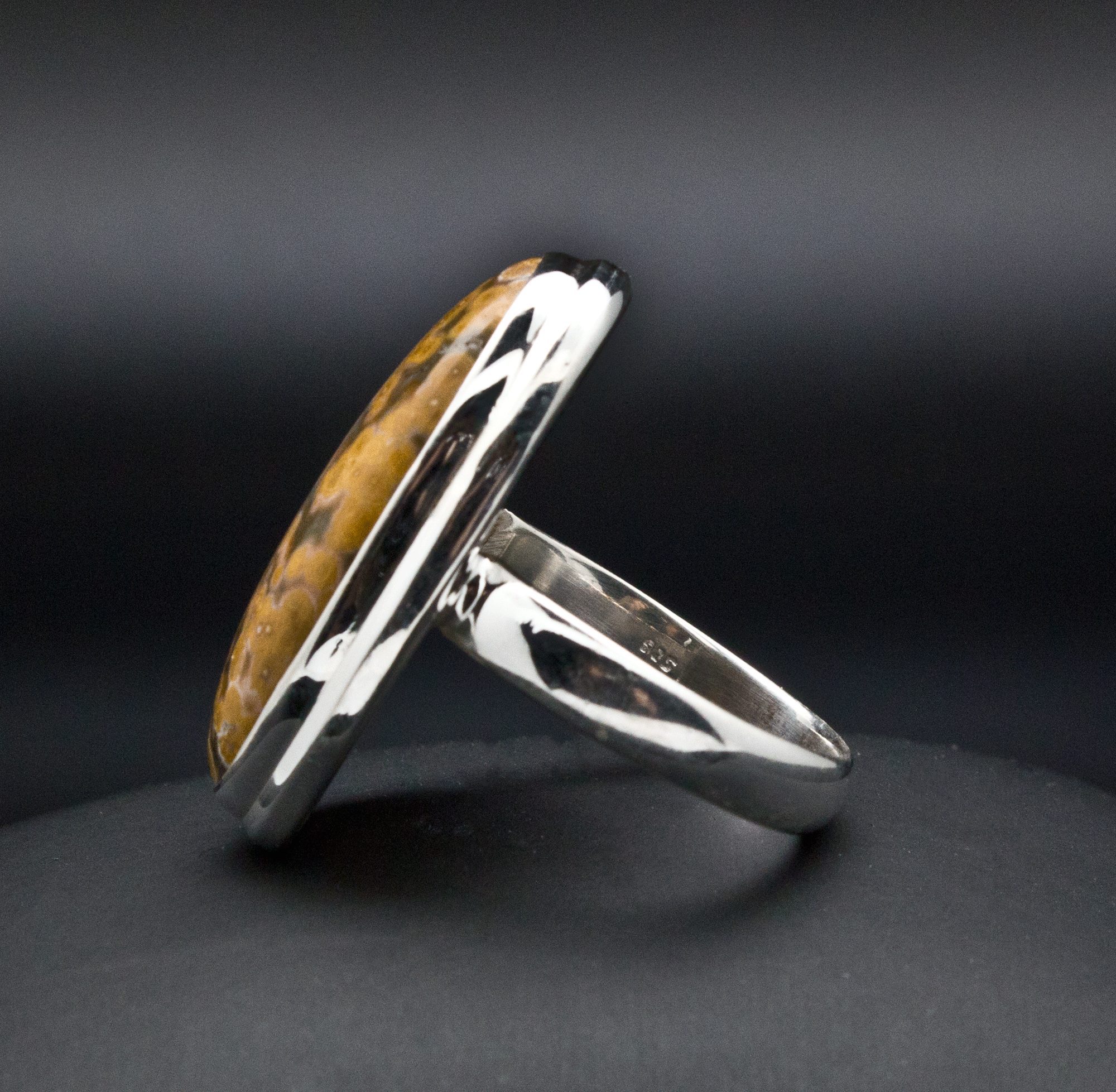 Sterling Silver Ocean Jasper Ring Size 8