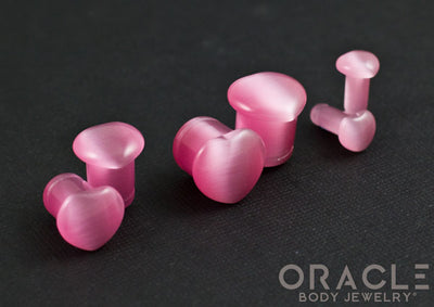 Single Flare Heart Front Bubblegum Cats Eye Plugs