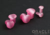 Single Flare Heart Front Bubblegum Cats Eye Plugs