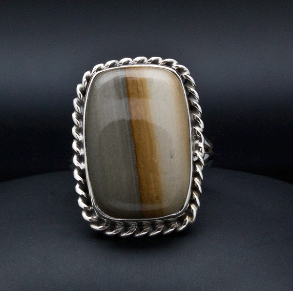 Sterling Silver Wildhorse Picture Jasper Ring Size 9