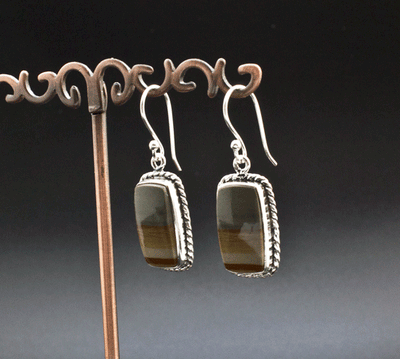 Sterling Silver Wildhorse Picture Jasper Earrings