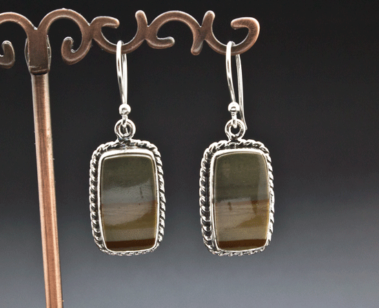 Sterling Silver Wildhorse Picture Jasper Earrings