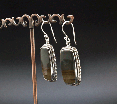 Sterling Silver Wildhorse Picture Jasper Earrings