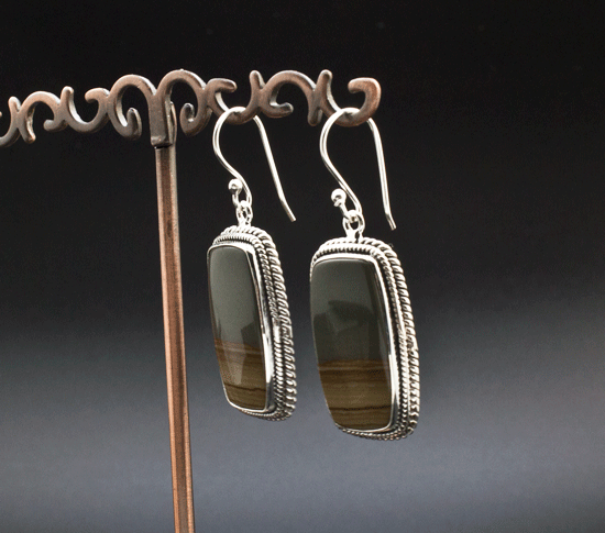 Sterling Silver Wildhorse Picture Jasper Earrings