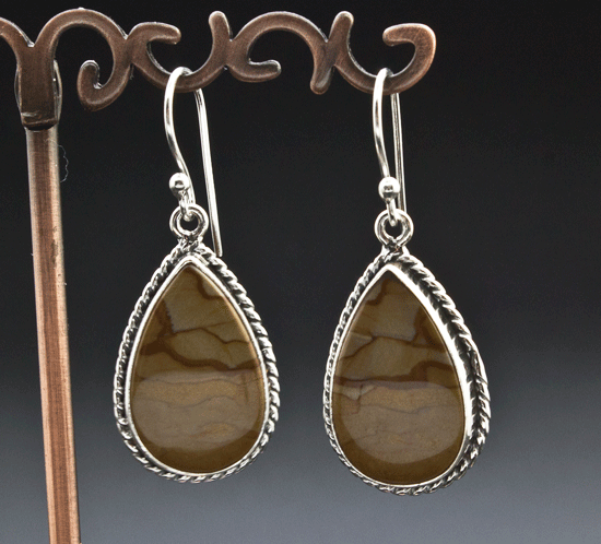 Sterling Silver Wildhorse Picture Jasper Earrings