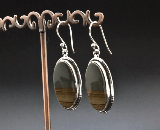 Sterling Silver Wildhorse Picture Jasper Earrings