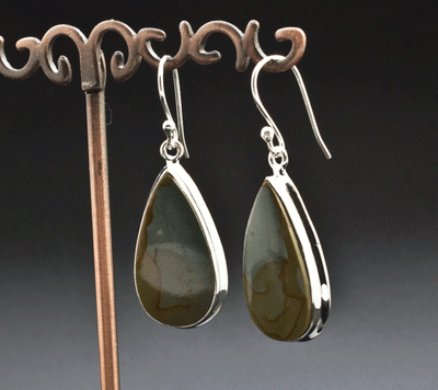 Sterling Silver Wildhorse Picture Jasper Earrings
