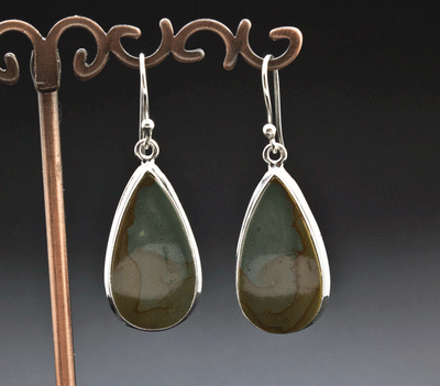 Sterling Silver Wildhorse Picture Jasper Earrings