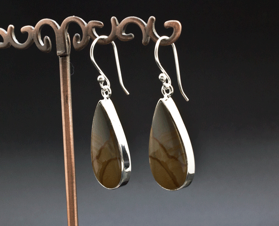 Sterling Silver Wildhorse Picture Jasper Earrings
