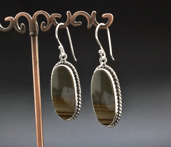 Sterling Silver Wildhorse Picture Jasper Earrings