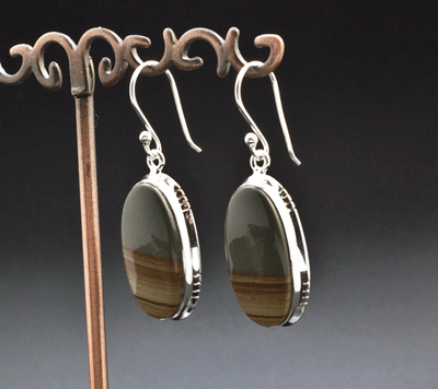 Sterling Silver Wildhorse Picture Jasper Earrings