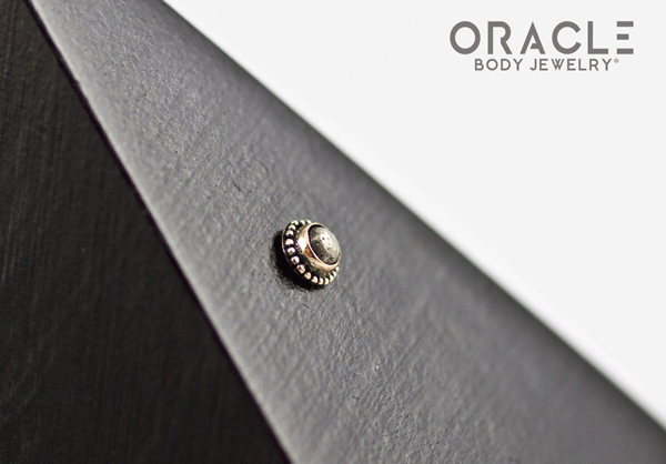 14k Pyrite Threadless Gold End