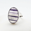 Sterling Silver Rainbow Fluorite Ring Size 5