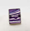 Sterling Silvewr Rainbow Fluorite Ring Size 9