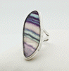 Sterling Silver Rainbow Fluorite Ring Size 5