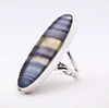 Sterling Silver Rainbow Fluorite Ring Size 7