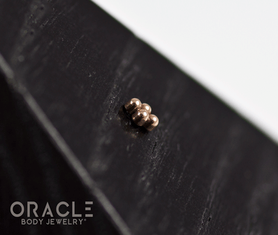 14k Rose Gold 4 Bead Mini Cluster Threadless End