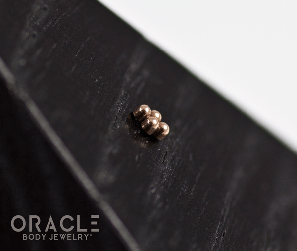 14k Rose Gold 4 Bead Mini Cluster Threadless End