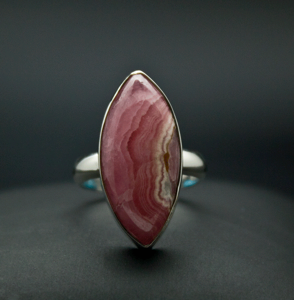 Sterling Silver Rhodochrosite Ring Size 6.5