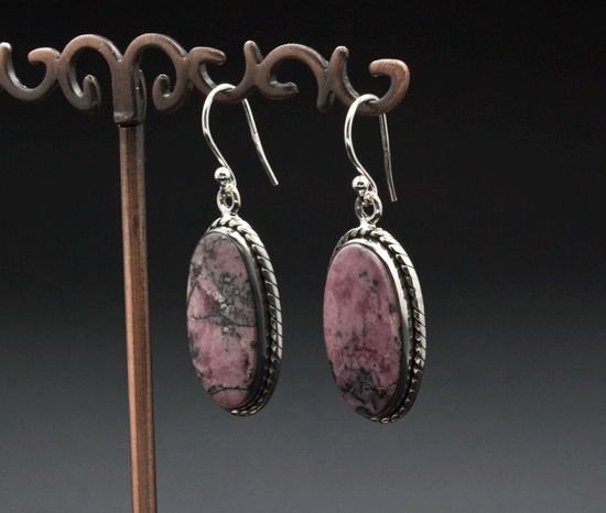 Sterling Silver Rhodonite Earrings