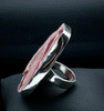 Sterling Silver Rhodochrosite Adjustable Ring