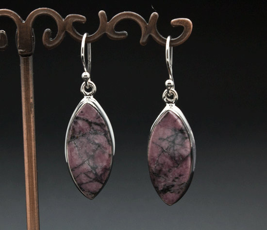 Sterling Silver Rhodonite Earrings