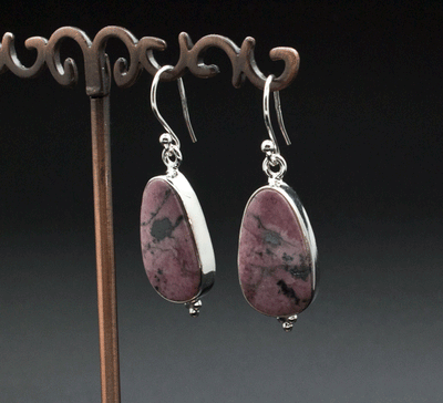 Sterling Silver Rhodonite Earrings